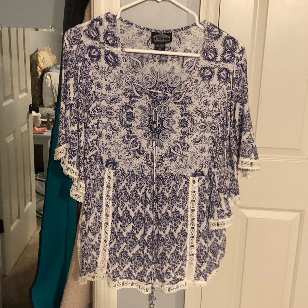 Blue & White Blouse